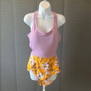 Molybell Floral Print High Waist Cutout Monokini